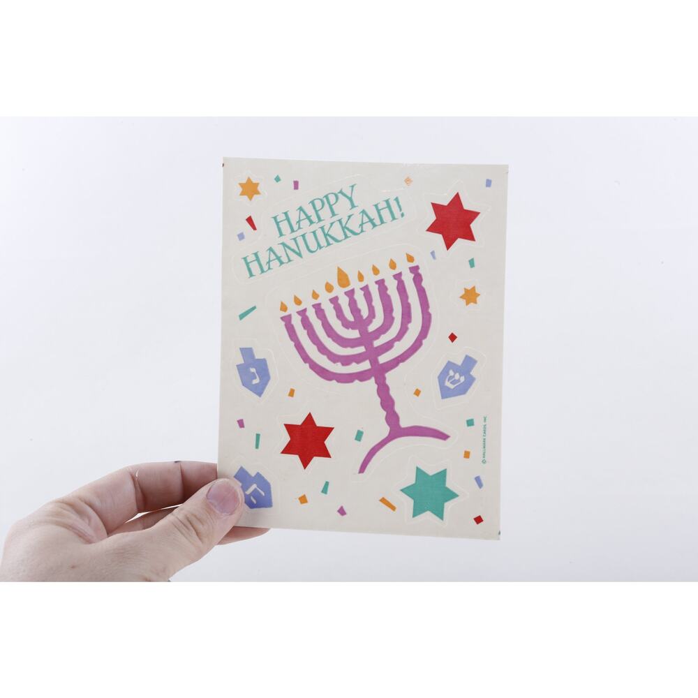 Happy Hanukkah Stickers, Vintage Single Sticker Sheet, Menora, Star of David, Dr